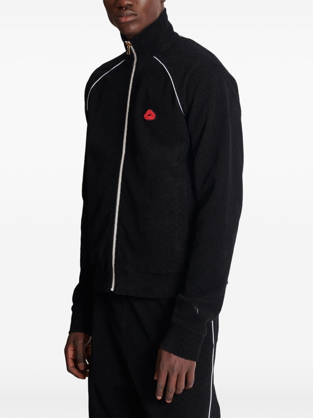 kiss-monogram jersey tracking jacket - 4