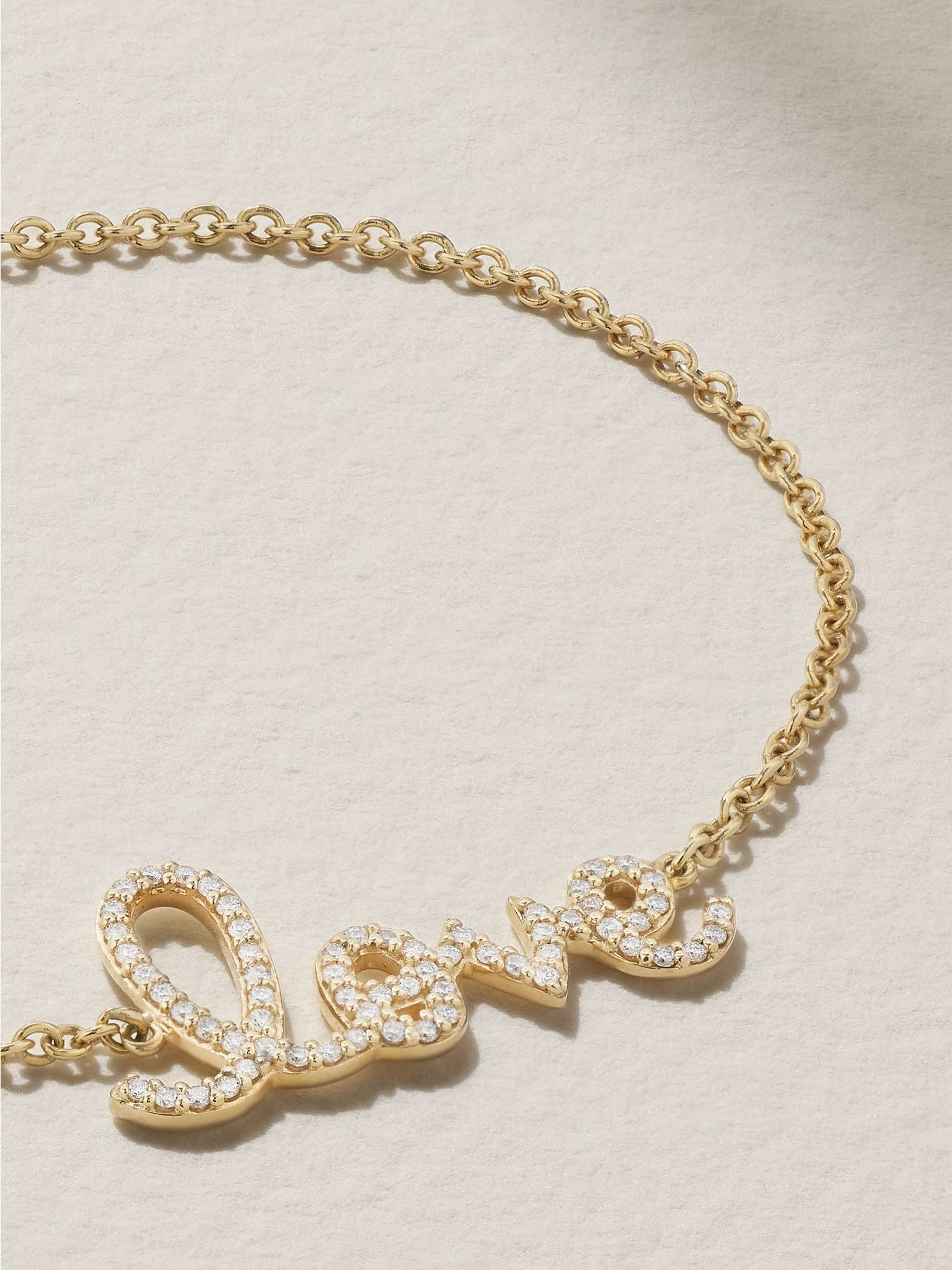 Love medium 14-karat gold diamond bracelet Gold - 4