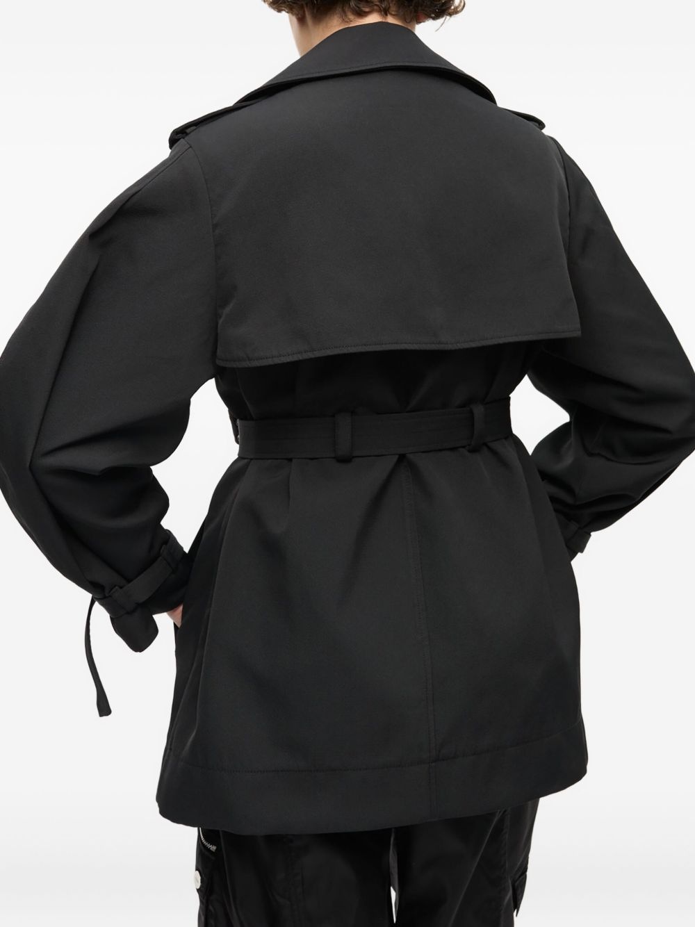 balloon-sleeve trench coat - 4