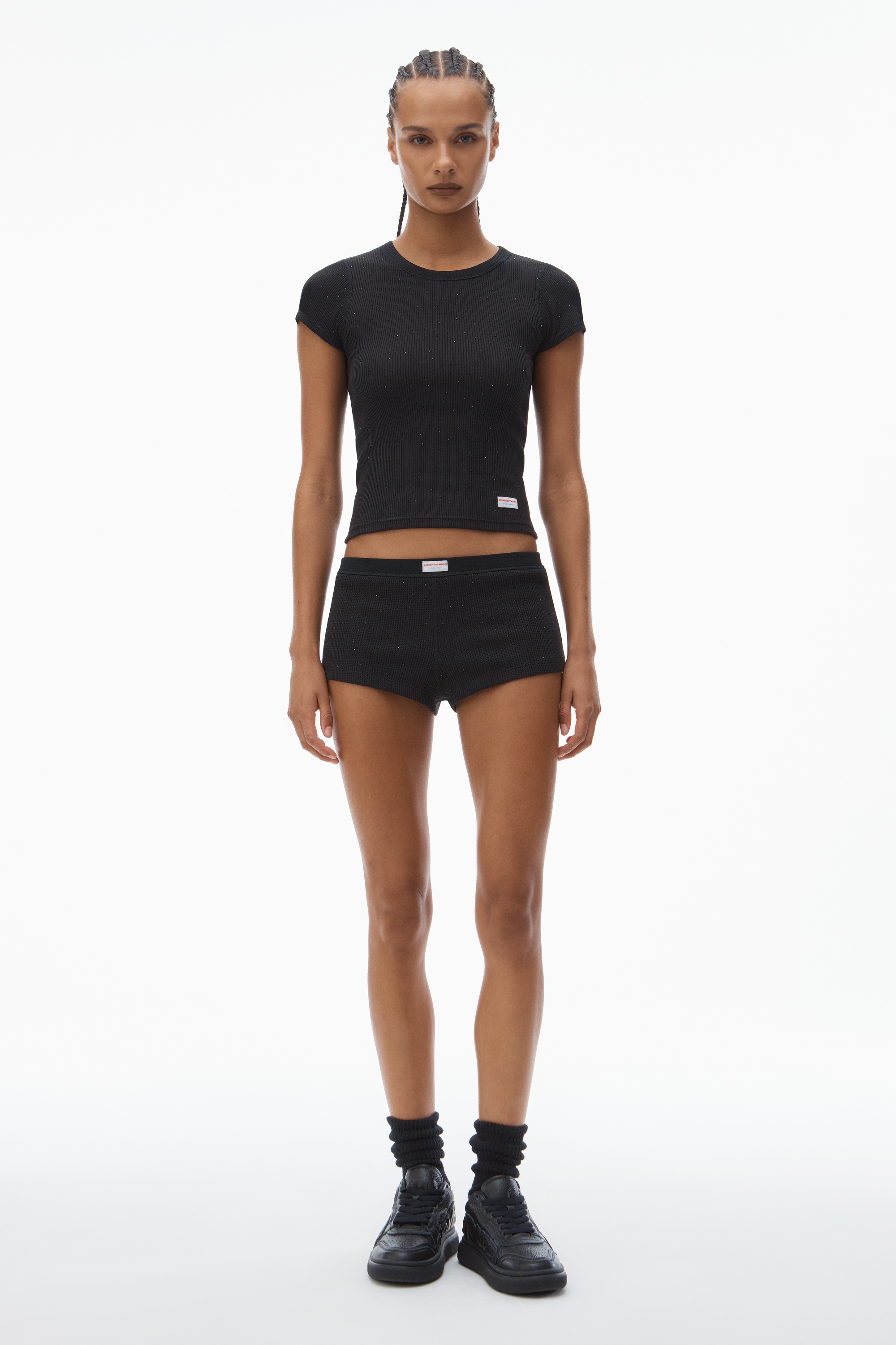 Crystal Hotfix Scoop Neck Tee - 5