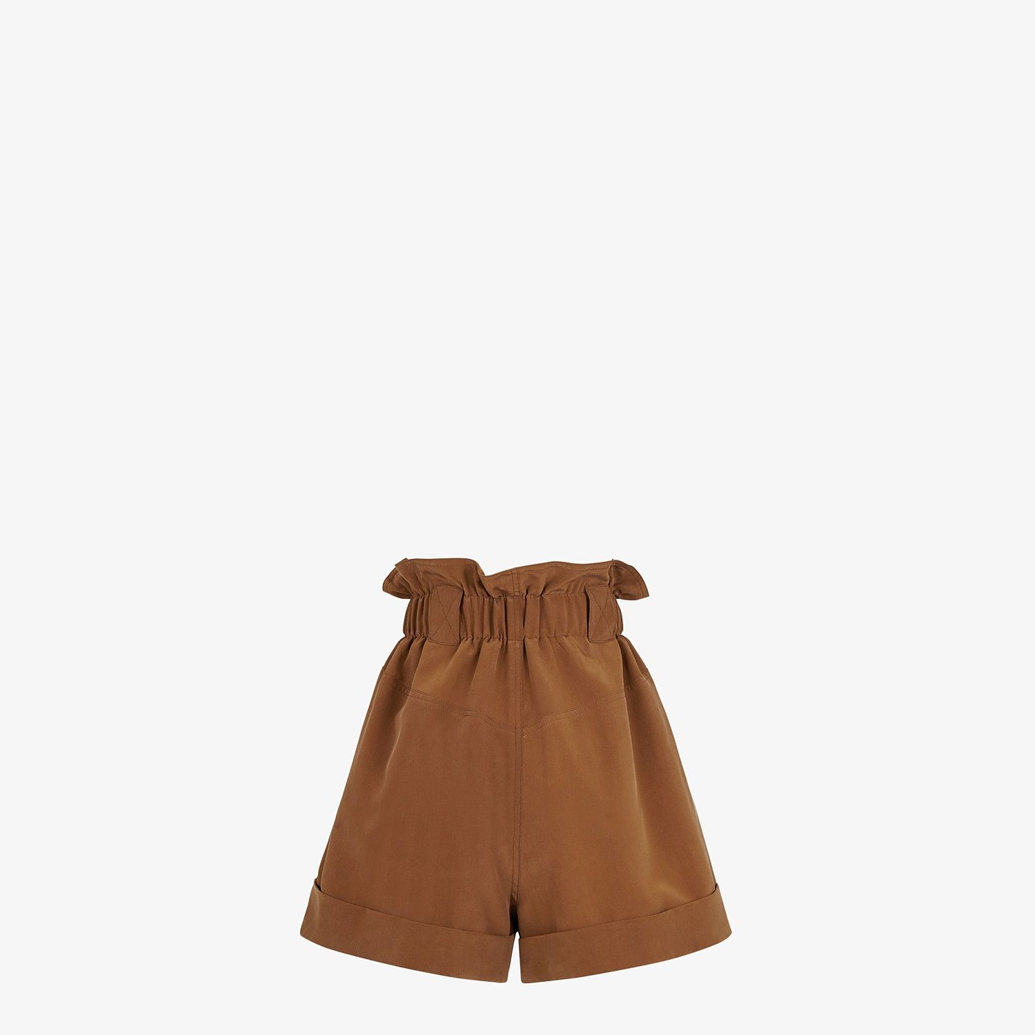 Brown crêpe de chine shorts - 2