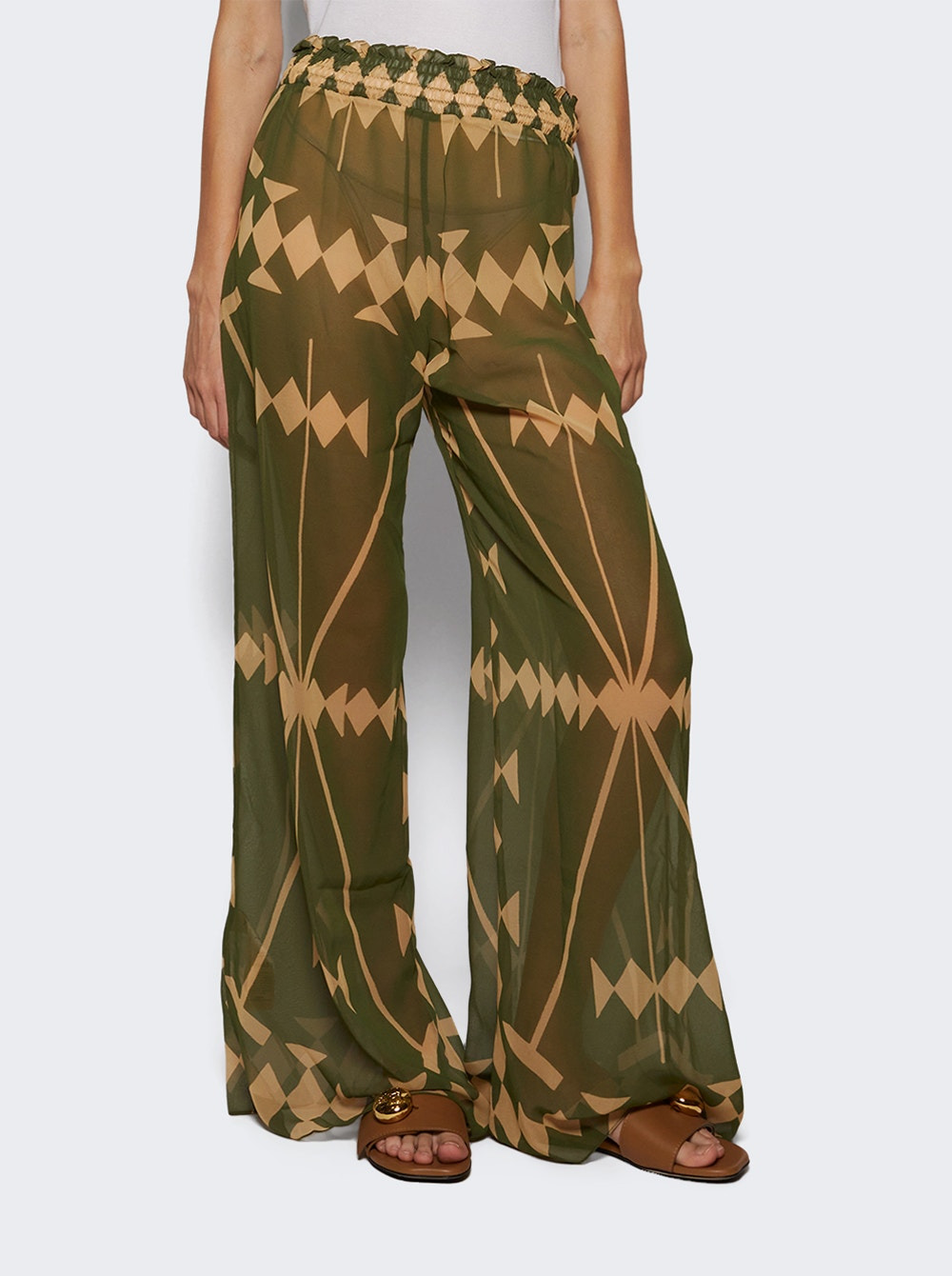 Rapsodia Pant Green And Ecru - 2