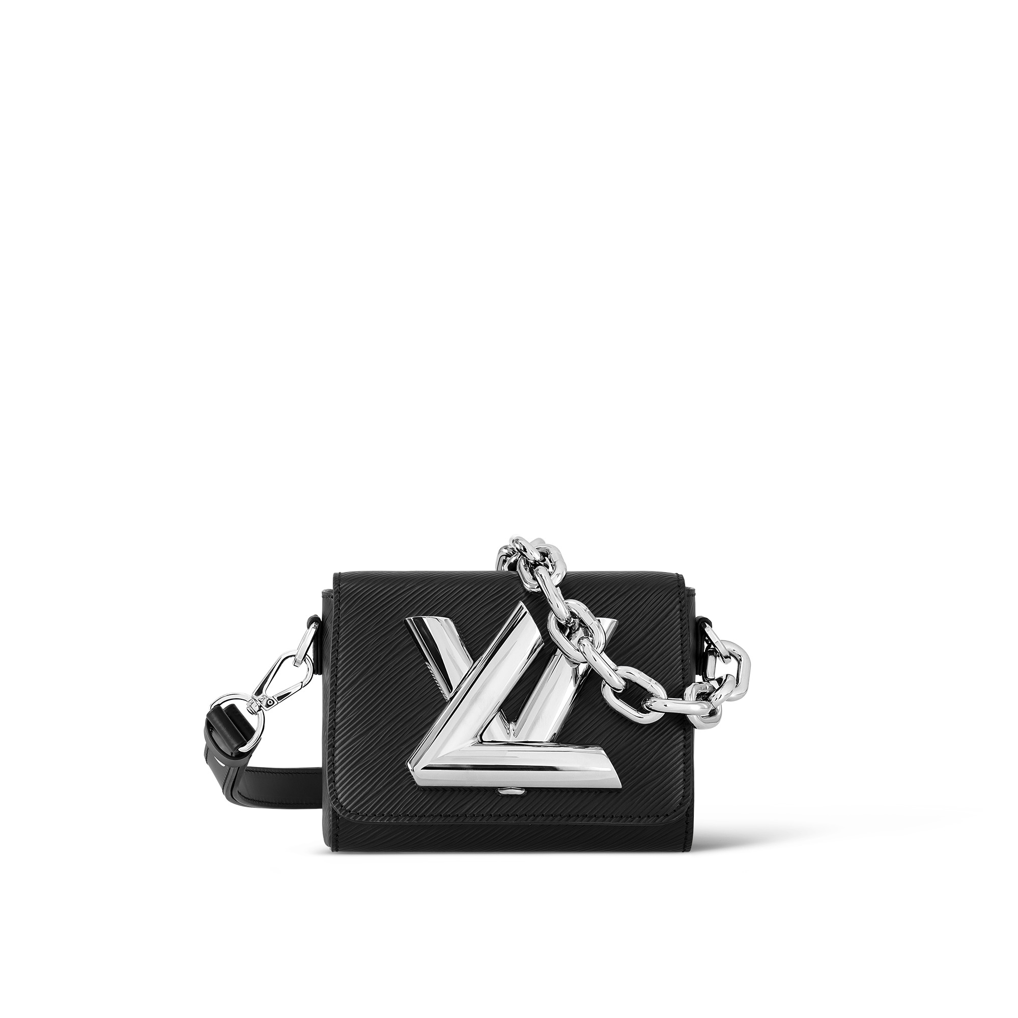 Louis Vuitton Twist Lock XL Black in Cowhide Leather with Silver-tone