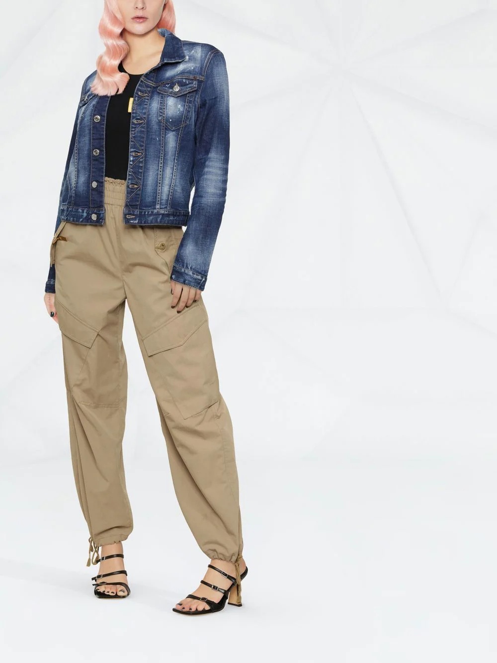 Icon paint-splatter denim jacket - 4