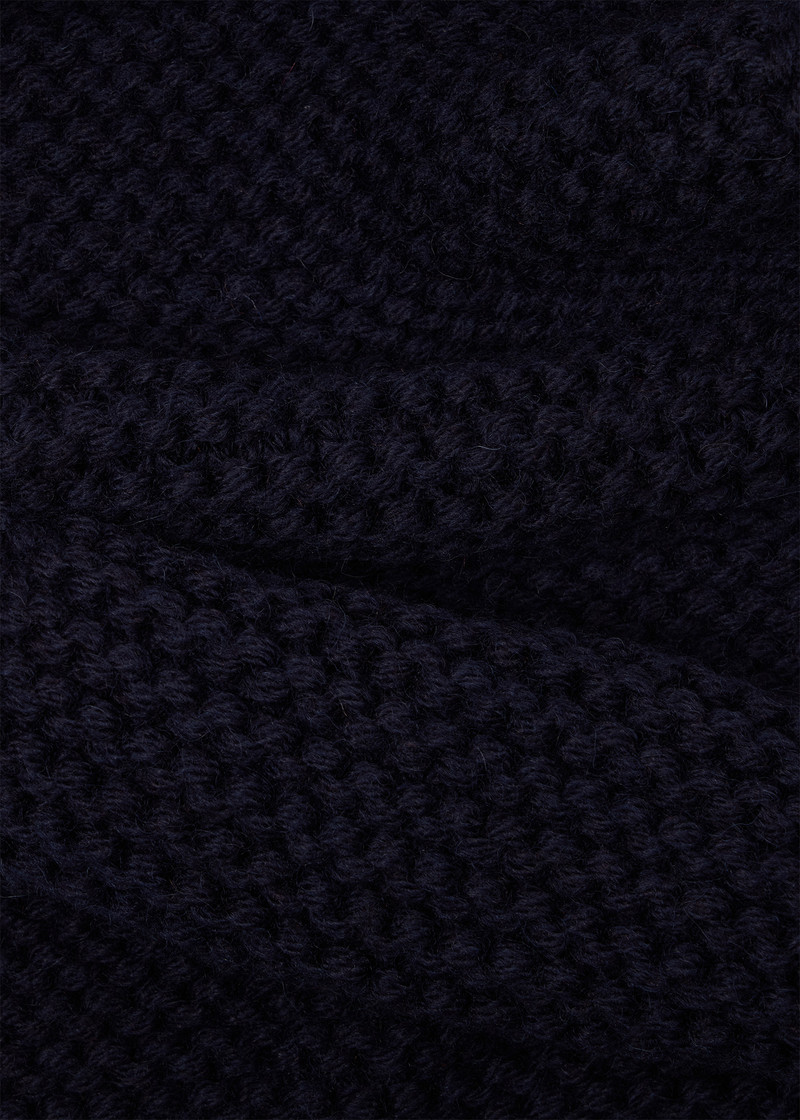 Navy Chunky Knit Wool Scarf 4