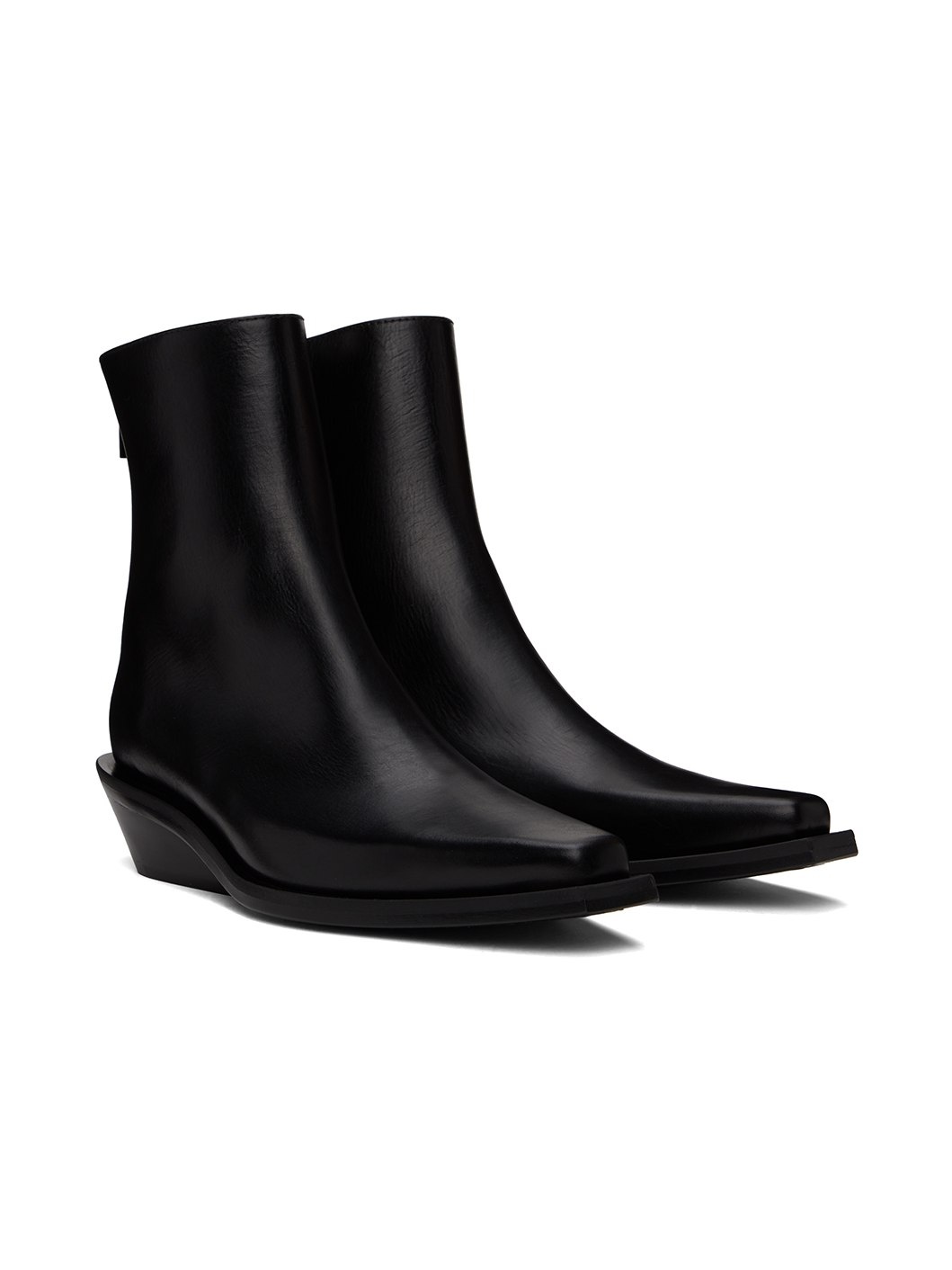 Black Rumi Cowboy Ankle Boots - 4