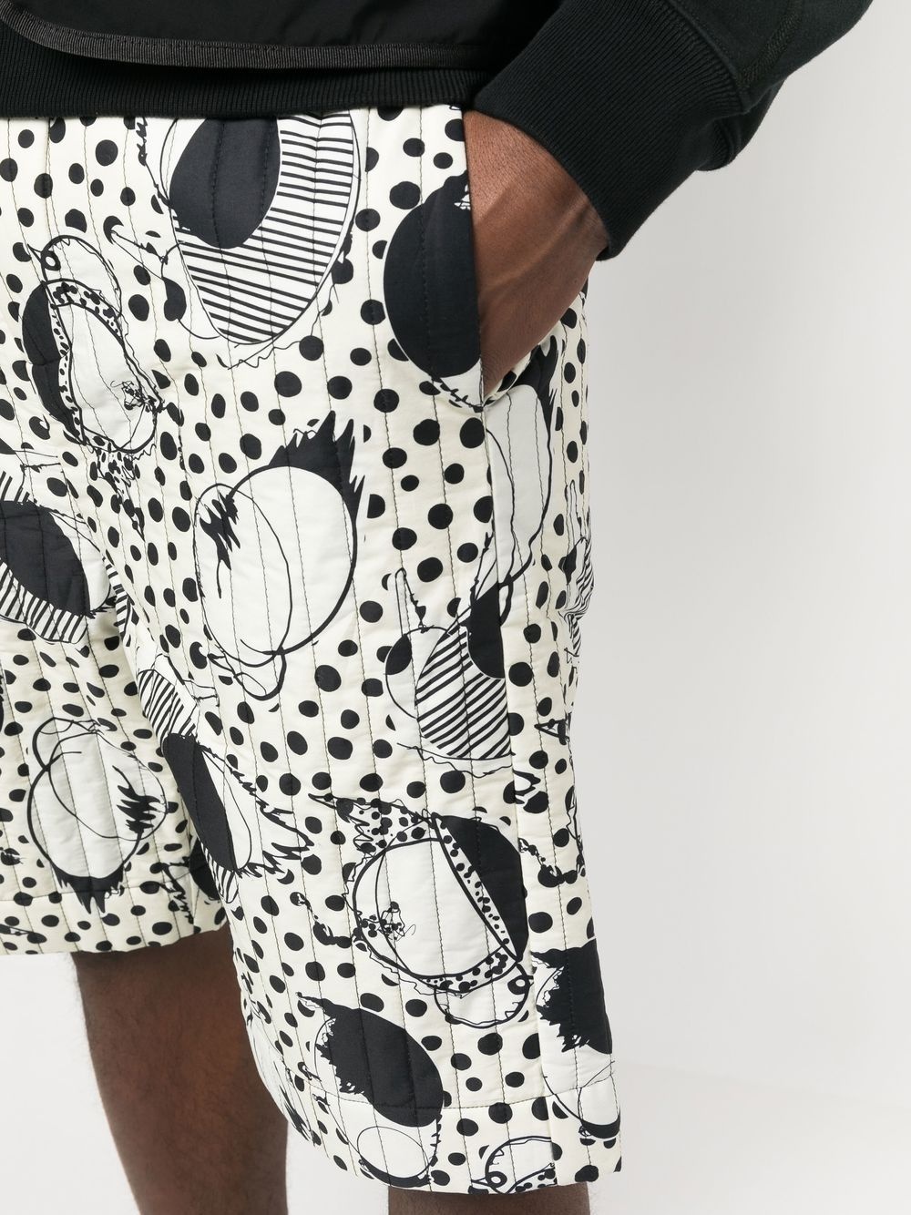 Wheel abstract-print quilted shorts - 5