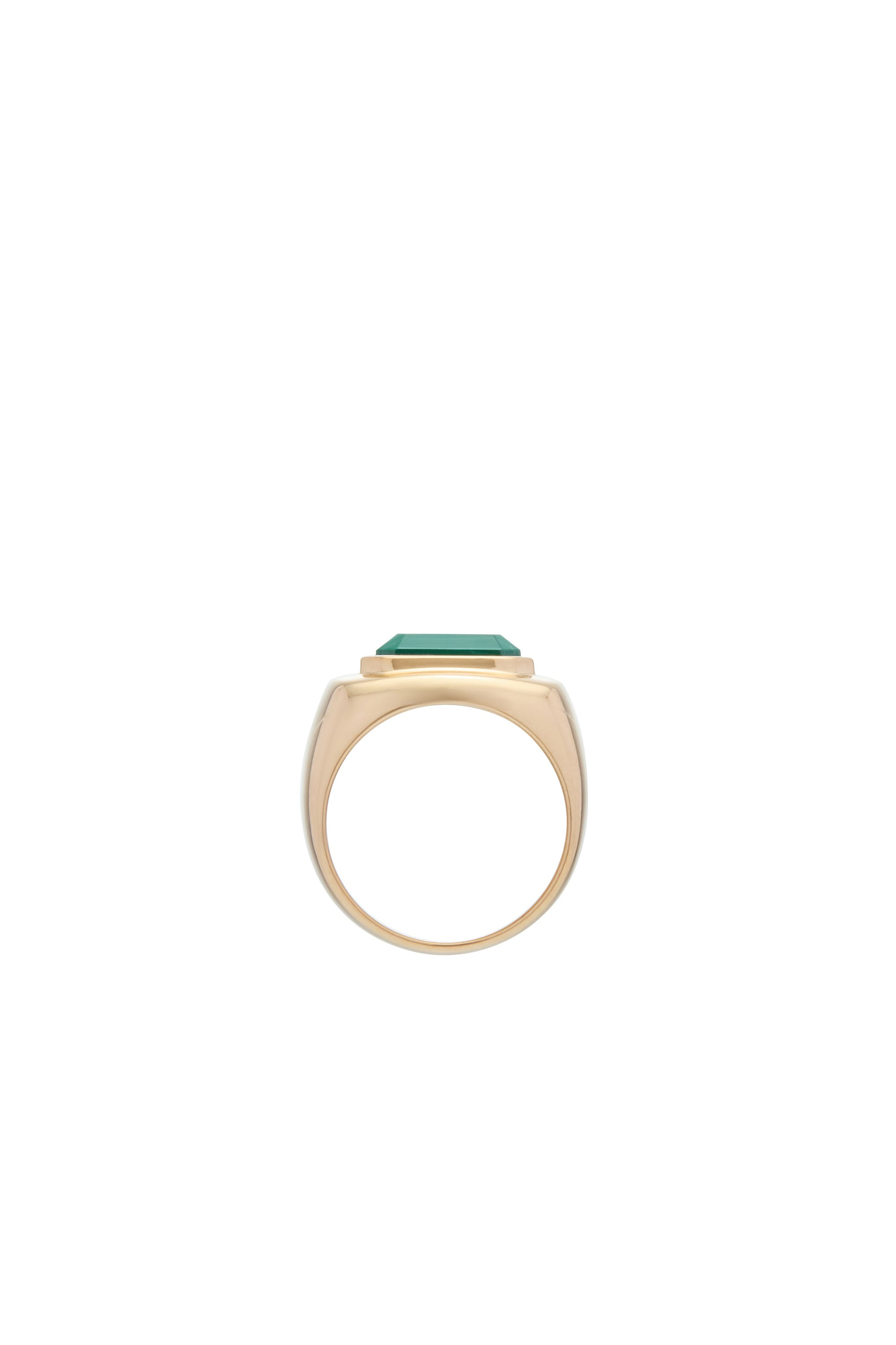 Large Ring in 18K Gold & Malachite Stone - 5