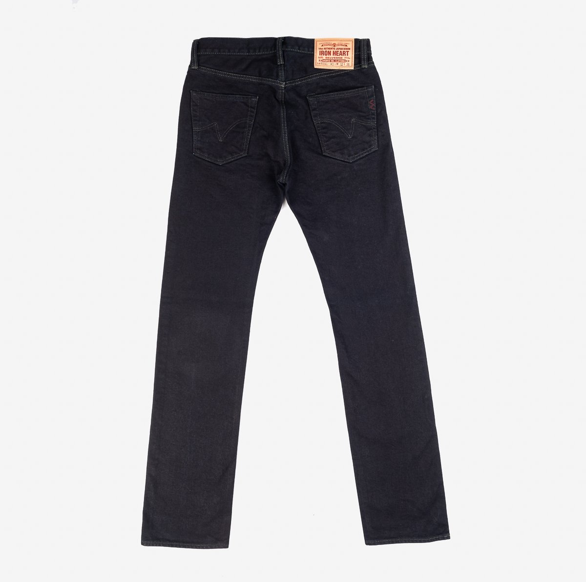IH-666S-142od 14oz Selvedge Denim Slim Straight Cut Jeans - Indigo Overdyed Black - 5