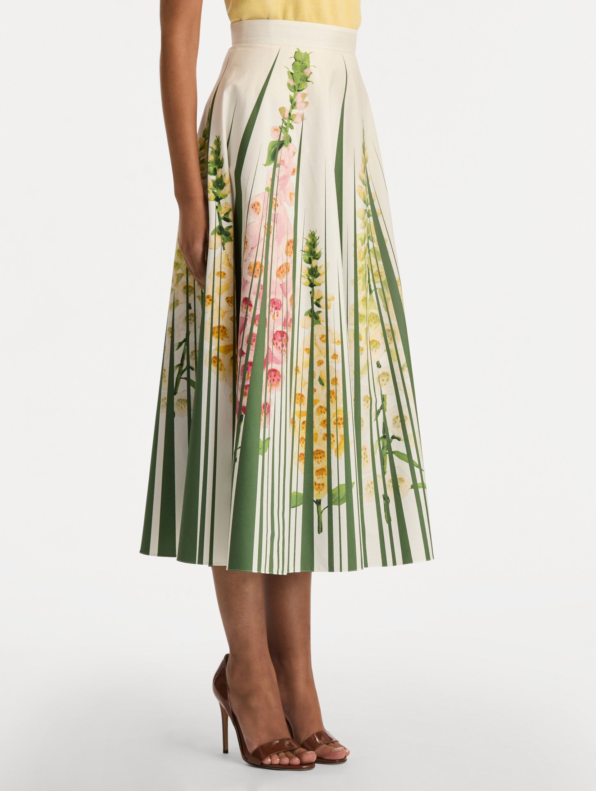 FOXGLOVE TROMPE L’OEIL COTTON POPLIN SKIRT - 5