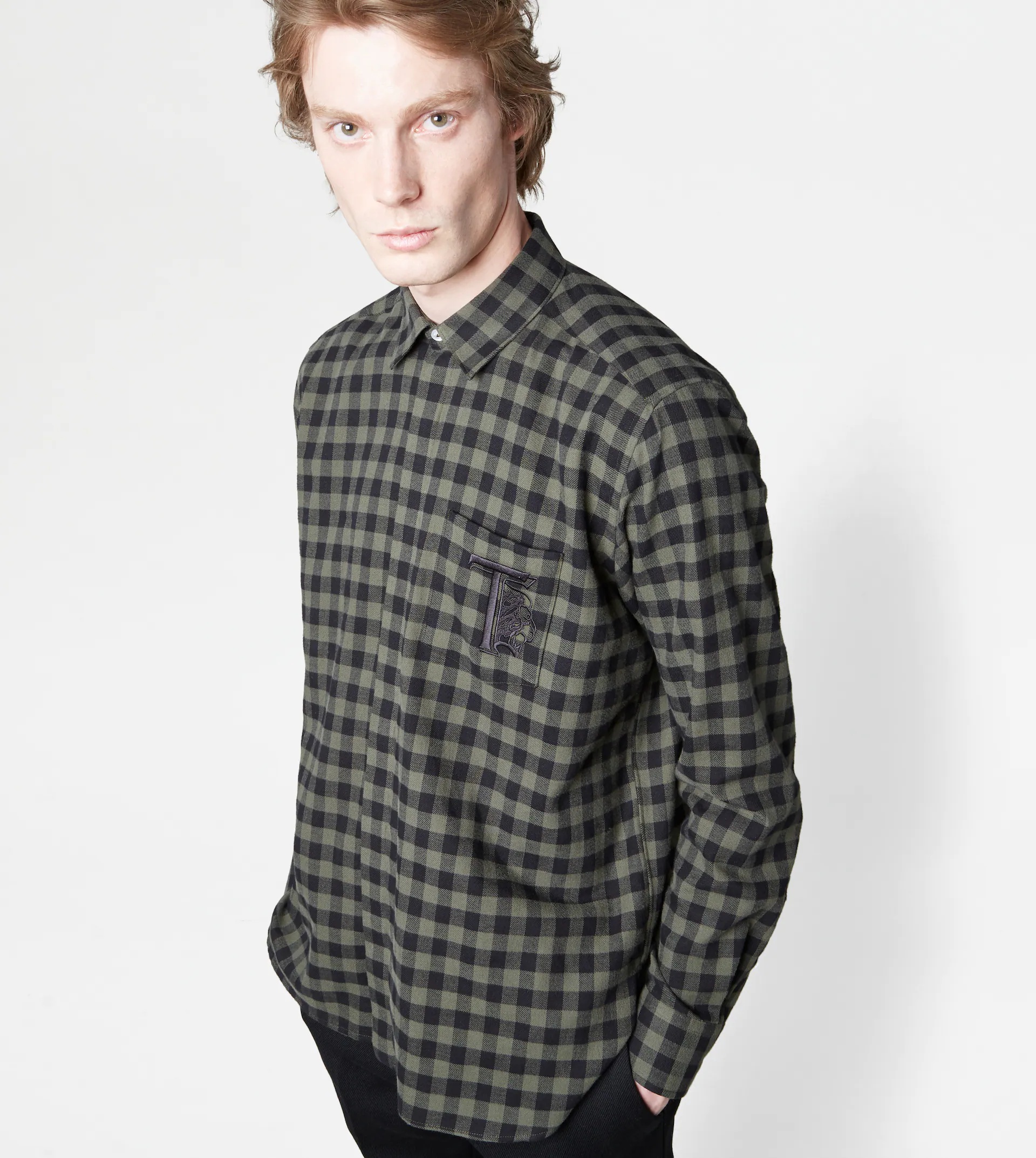 SHIRT IN VICHY FLANNEL - GREEN, BLACK - 7