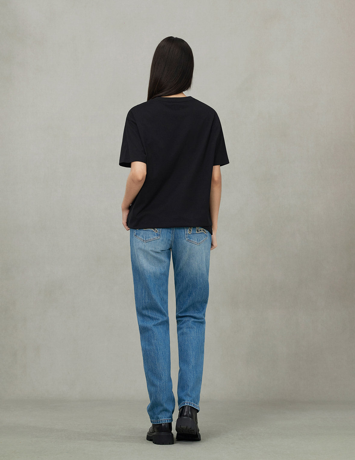 Seagull Foil Print Boyfriend T-shirt - 4
