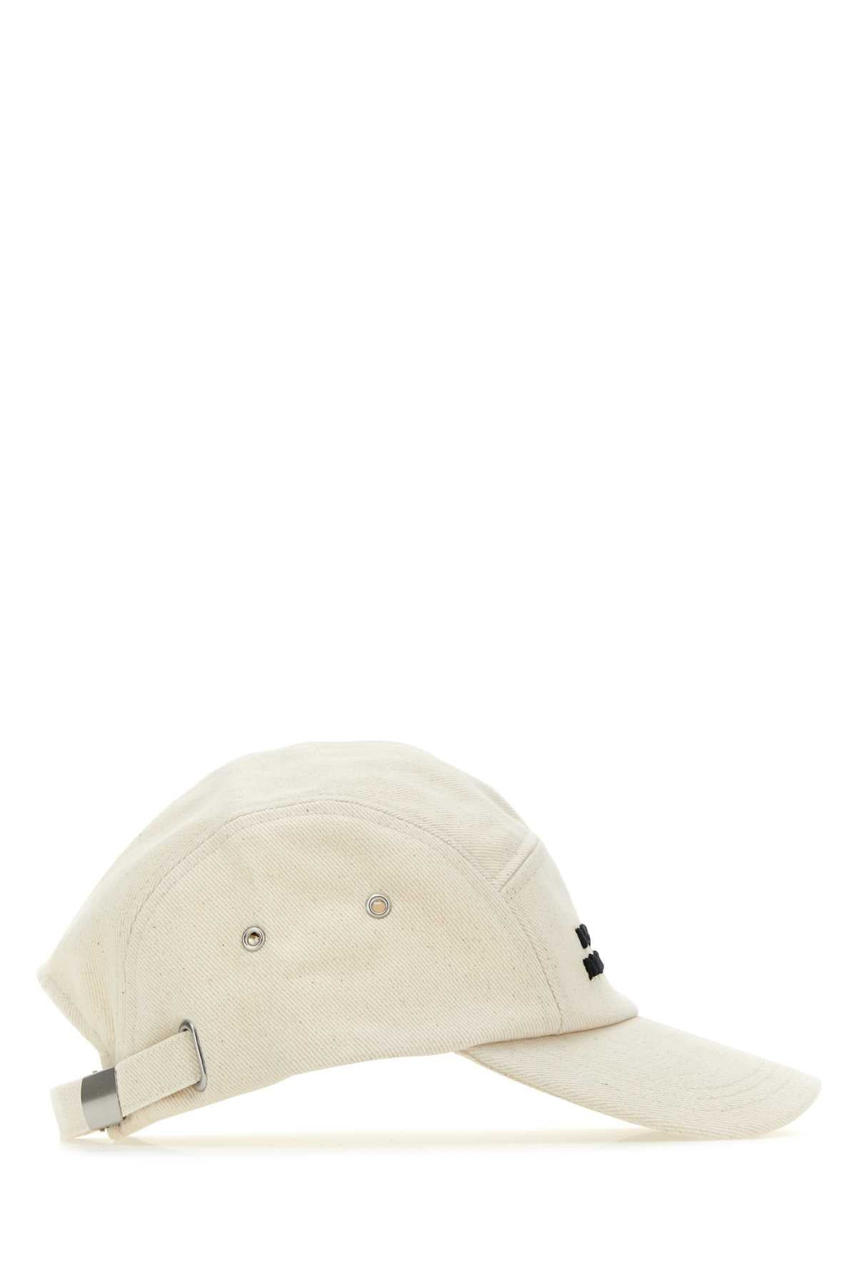 Isabel Marant Women Malange Ivory Cotton Tedji Baseball Cap - 2