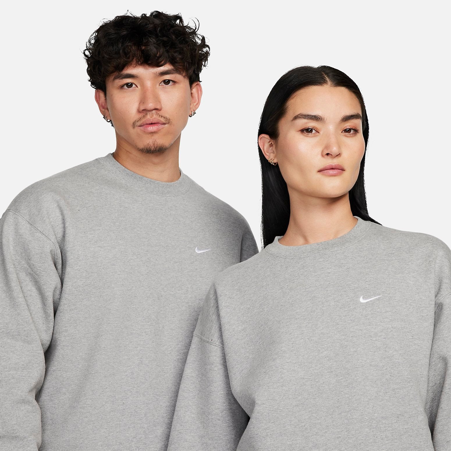 Nike Lab Swoosh Fleece Crewneck 'Grey' DX1362-063 - 2
