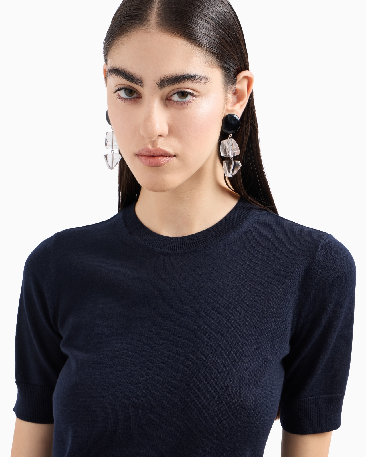 Short-sleeved jumper in plain-knit pure virgin wool - 5