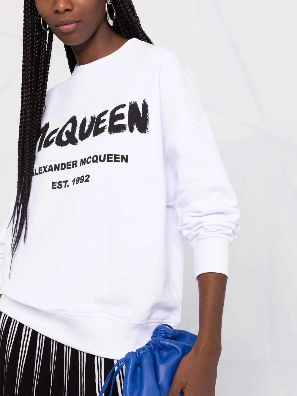 logo-print crew neck sweatshirt - 3