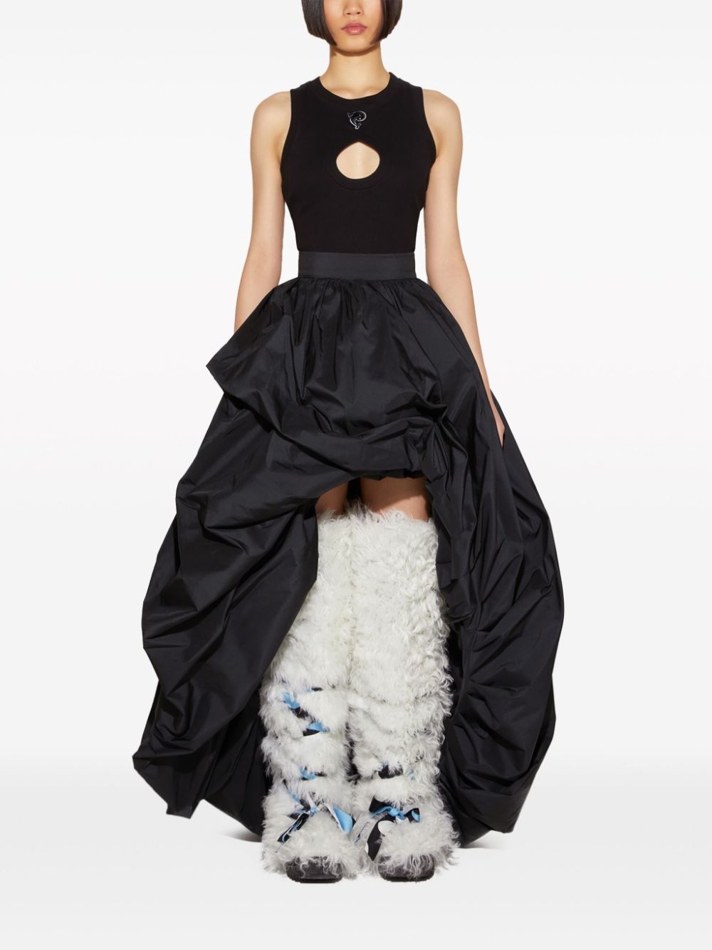 asymmetric taffeta full skirt - 2