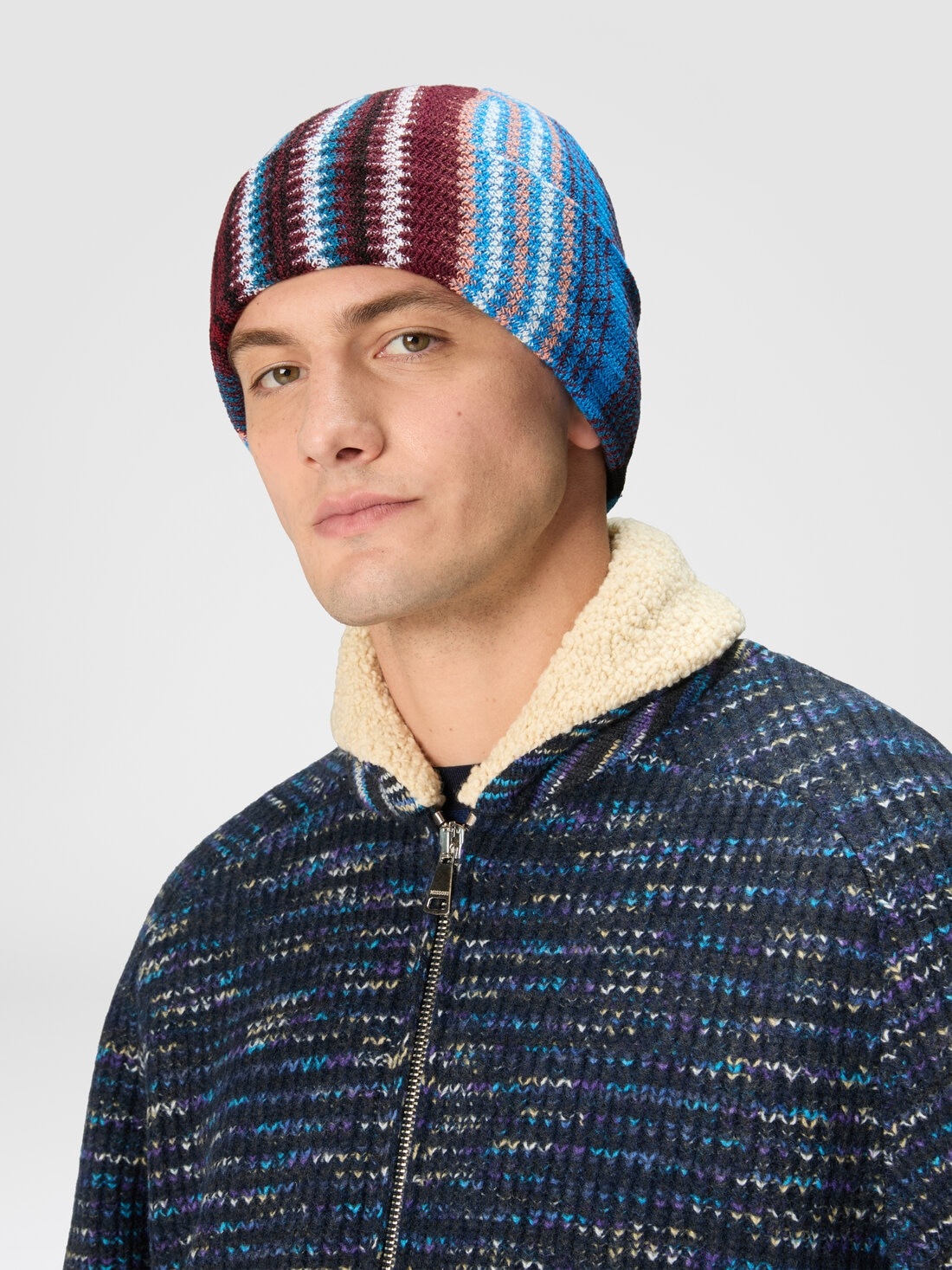 Chevron wool blend beanie - 3