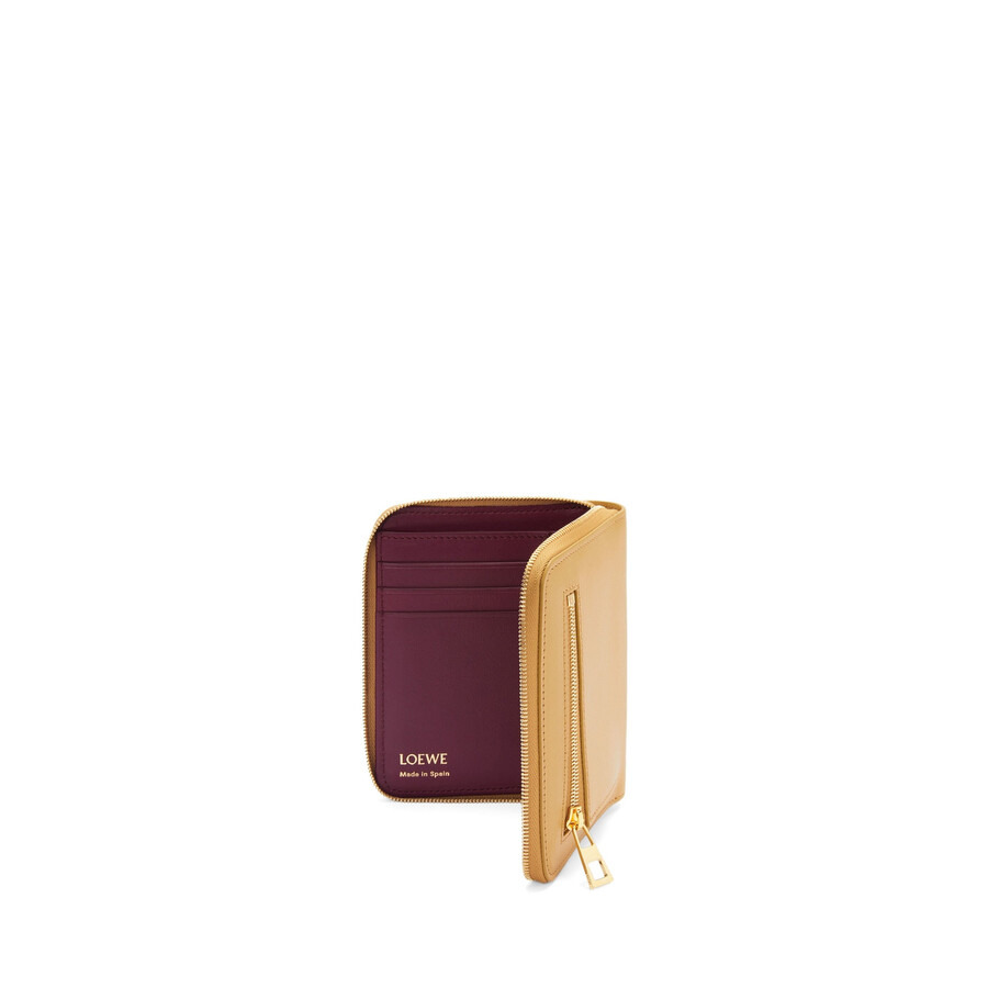 Loewe Knot Compact Zip Around Wallet - Sahara/Crimson - 4