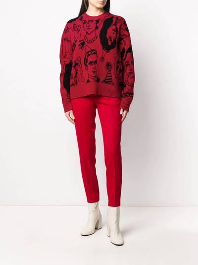 AMI Paris faces motif jacquard jumper outlook