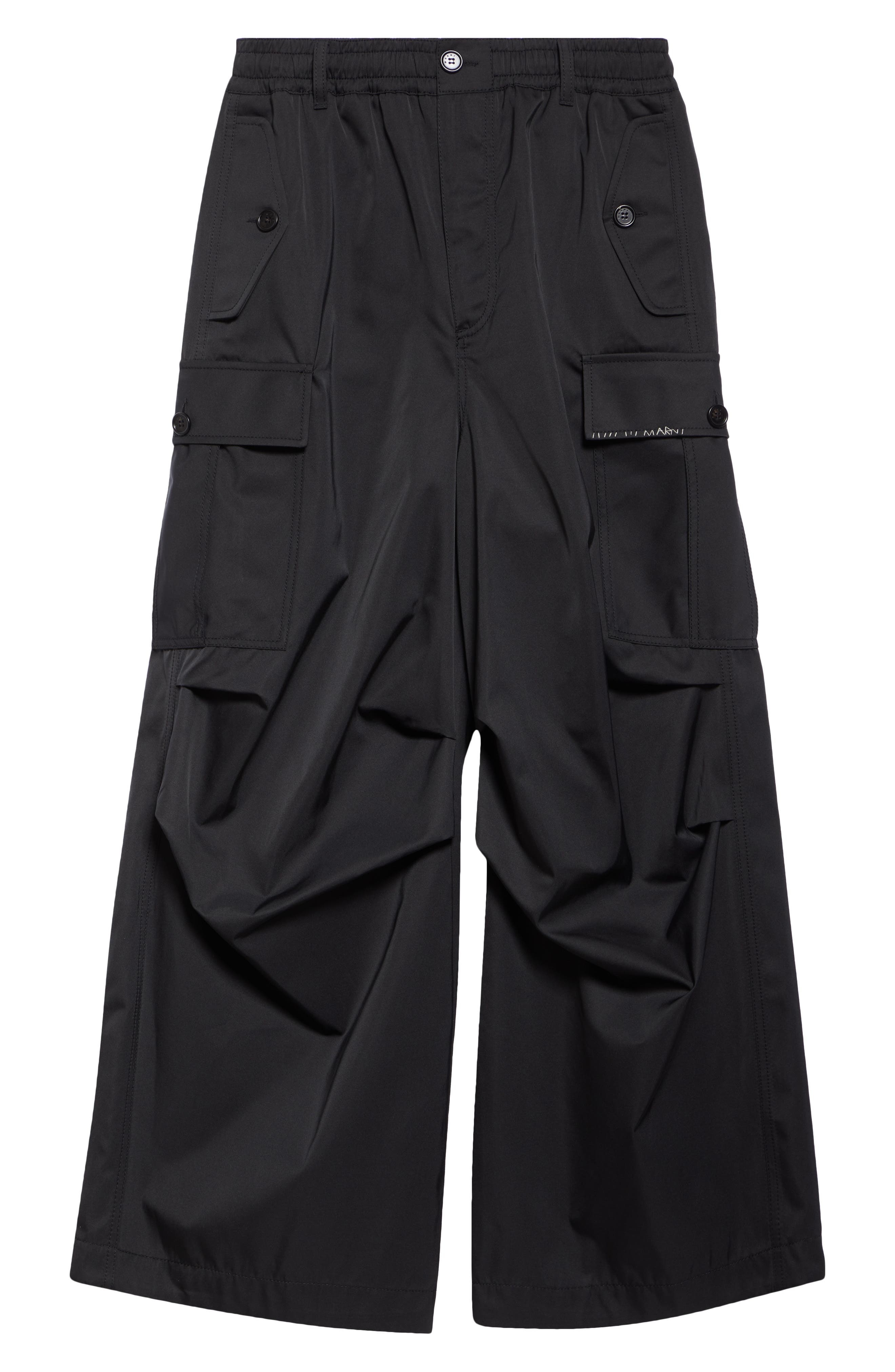 Marni Wide Leg Taffeta Cargo Pants in 00N99 Black at Nordstrom - 6