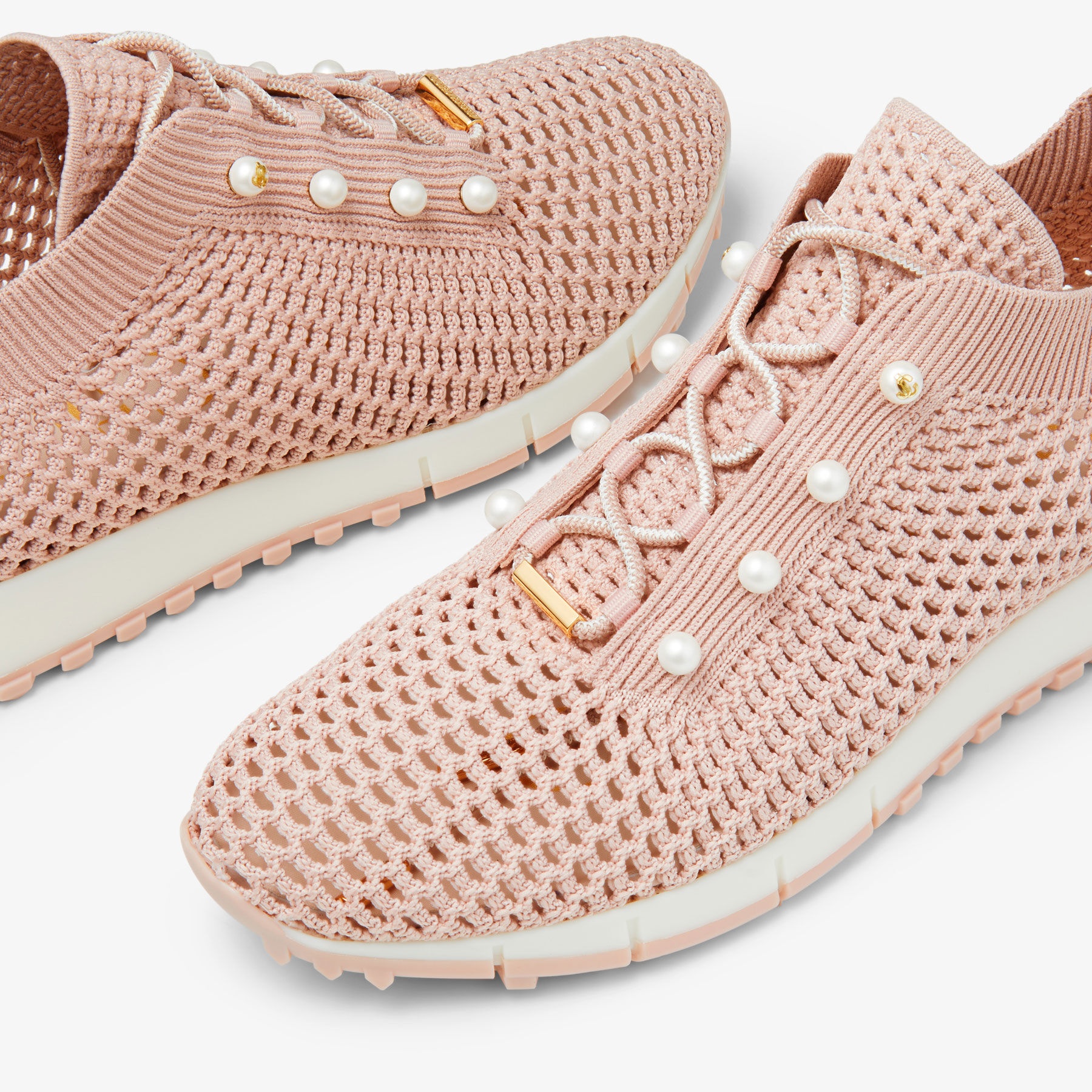 Veles
Macaron Crochet Knit Low-Top Trainers with Pearls - 3
