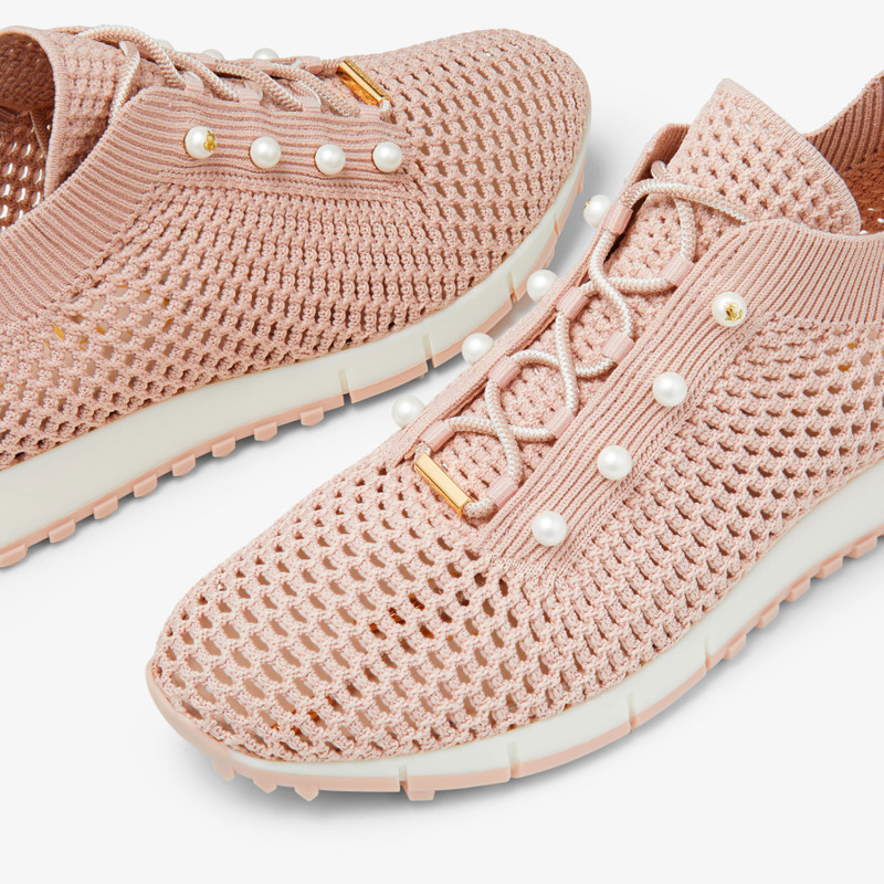 Veles Macaron Crochet Knit Low-Top Trainers with Pearls 3