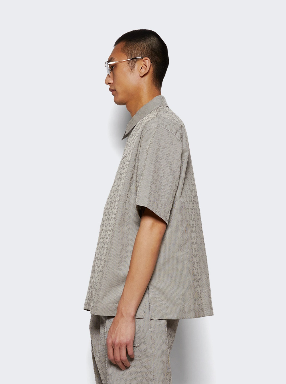 Zip Short Sleeve Shirt Black And White - 3