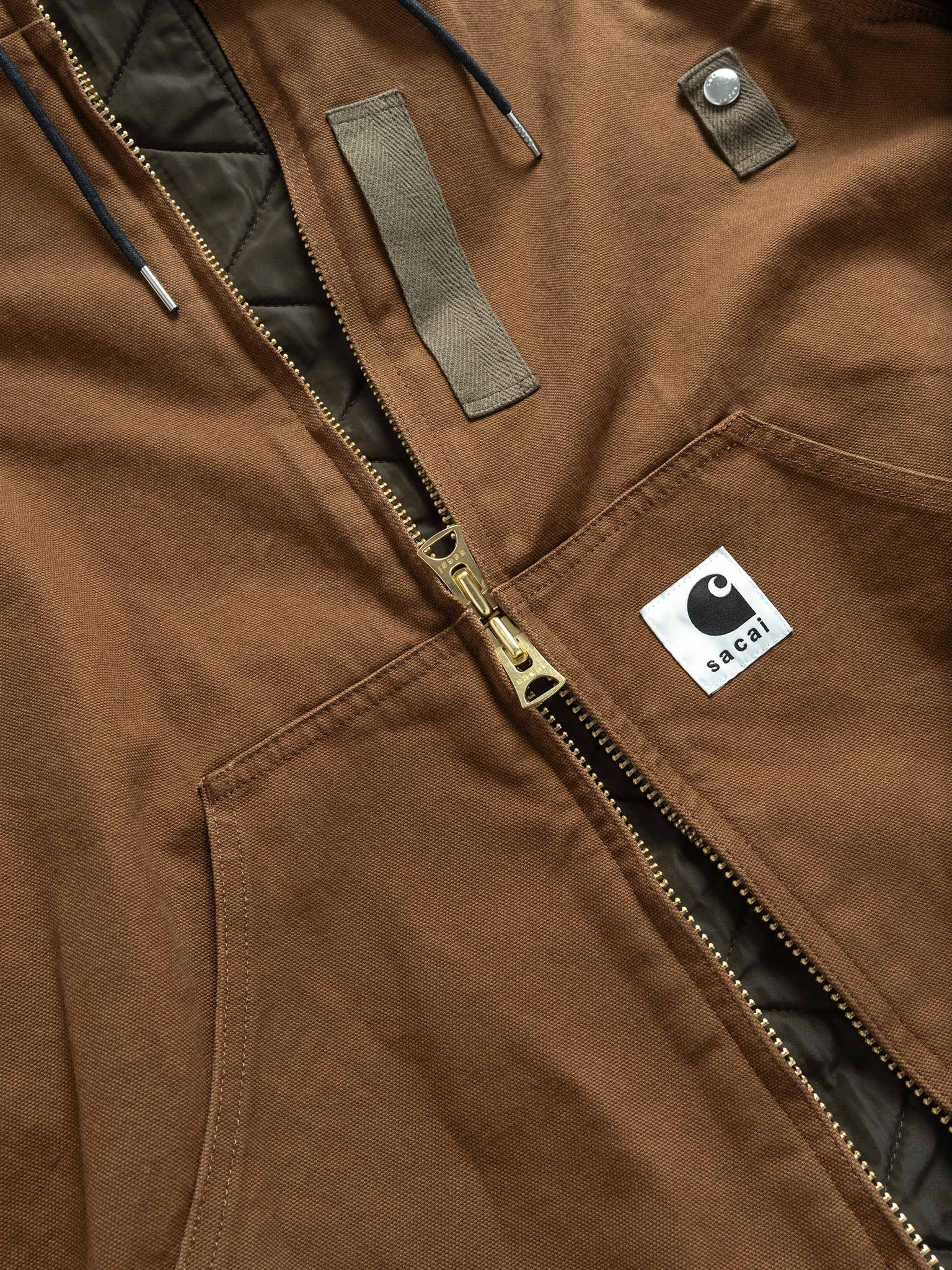 x Carhartt WIP Washed Duck Hooded Blouson Dark Beige - 2