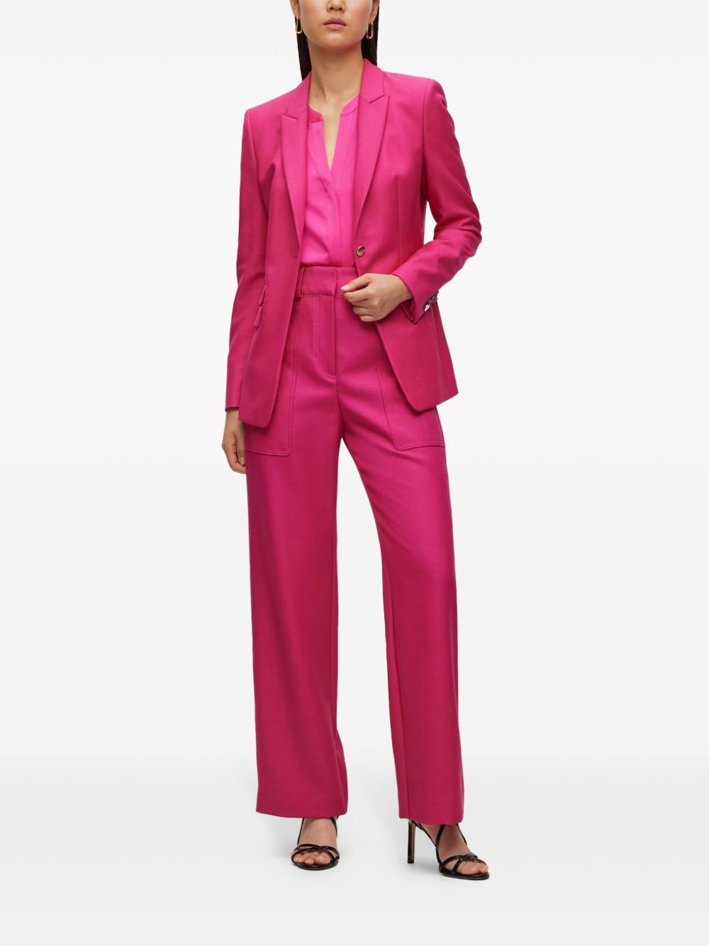 split-neck silk-blend blouse - 2