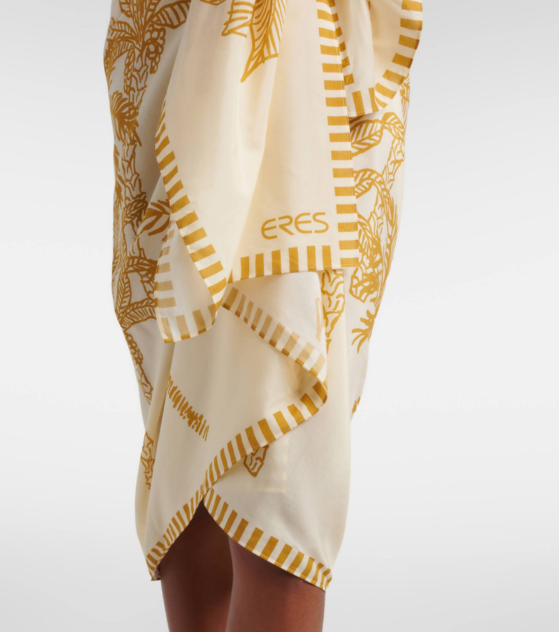 Jungle printed cotton and silk beach cover-up 5