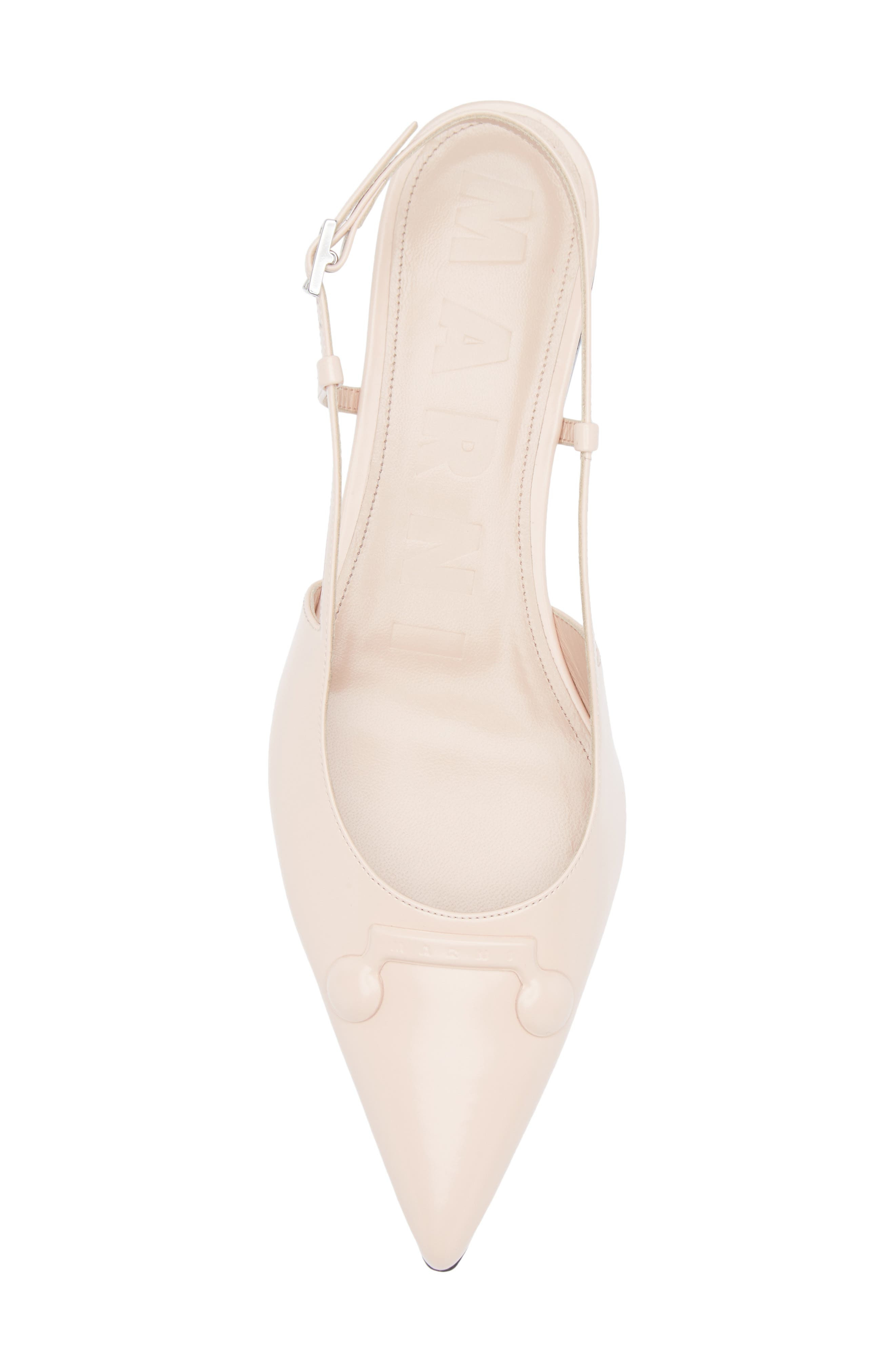 Marni Trunkaroo Pointed Toe Slingback Flat in Rose at Nordstrom - 5