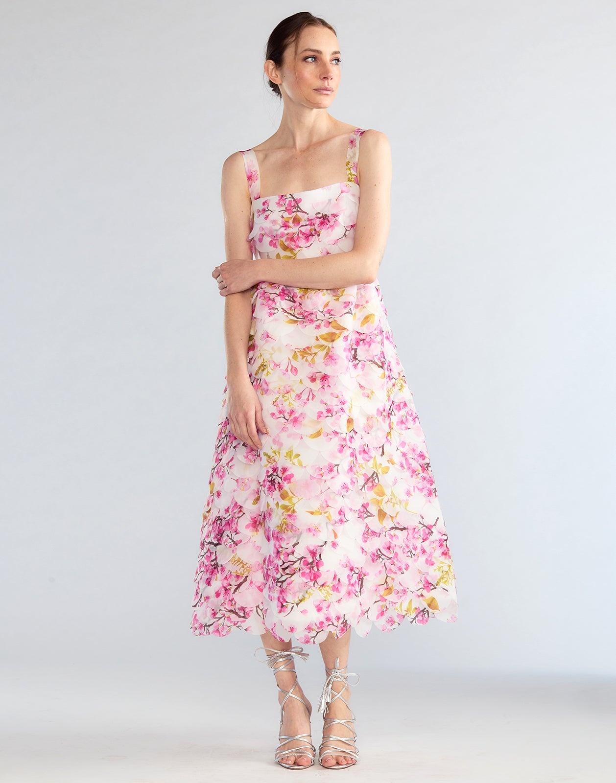 Scalloped Petal Midi Dress - 4