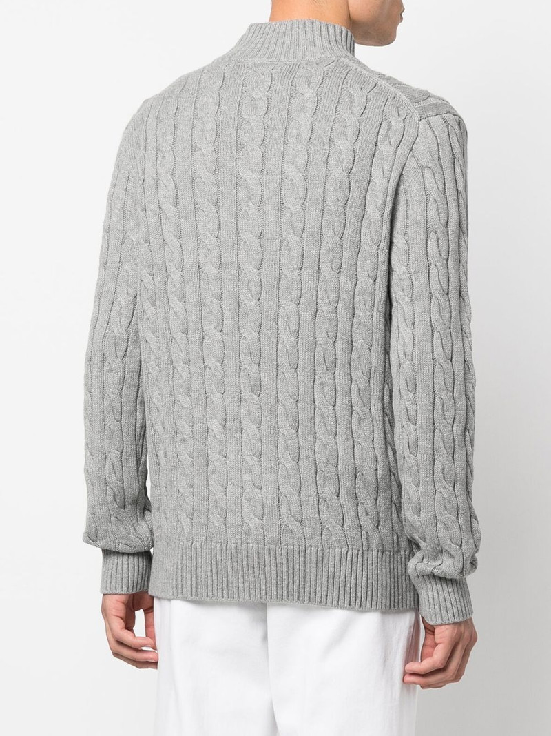 cable-knit half-zip jumper 4