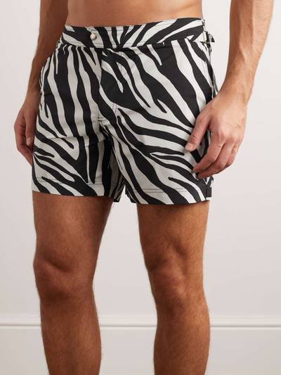 TOM FORD Slim-Fit Short-Length Zebra-Print Swim Shorts outlook