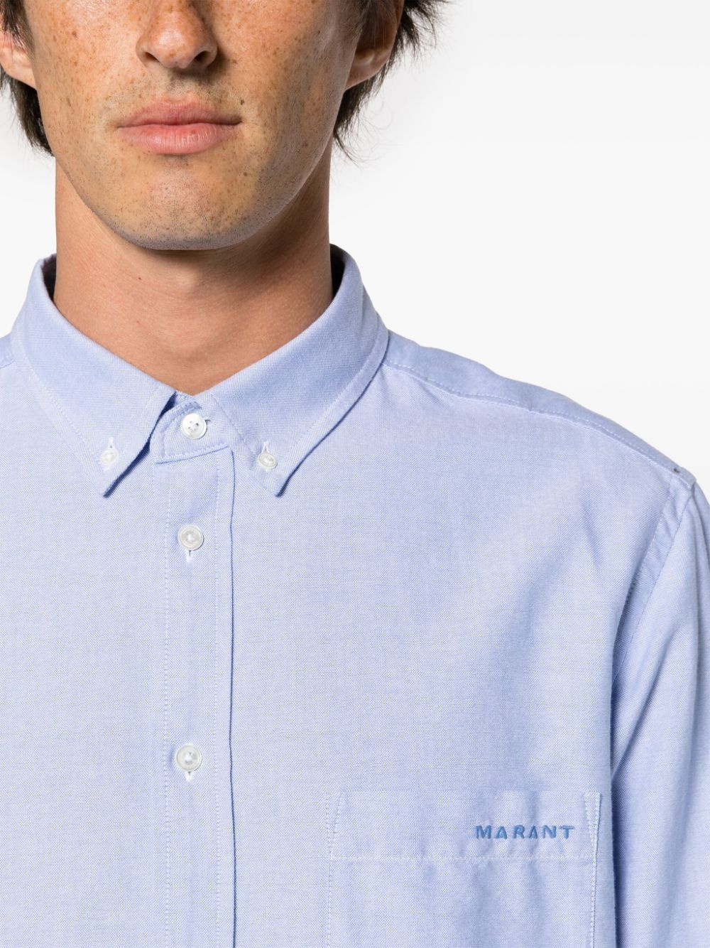 Jasolo logo-embroidered cotton shirt - 5
