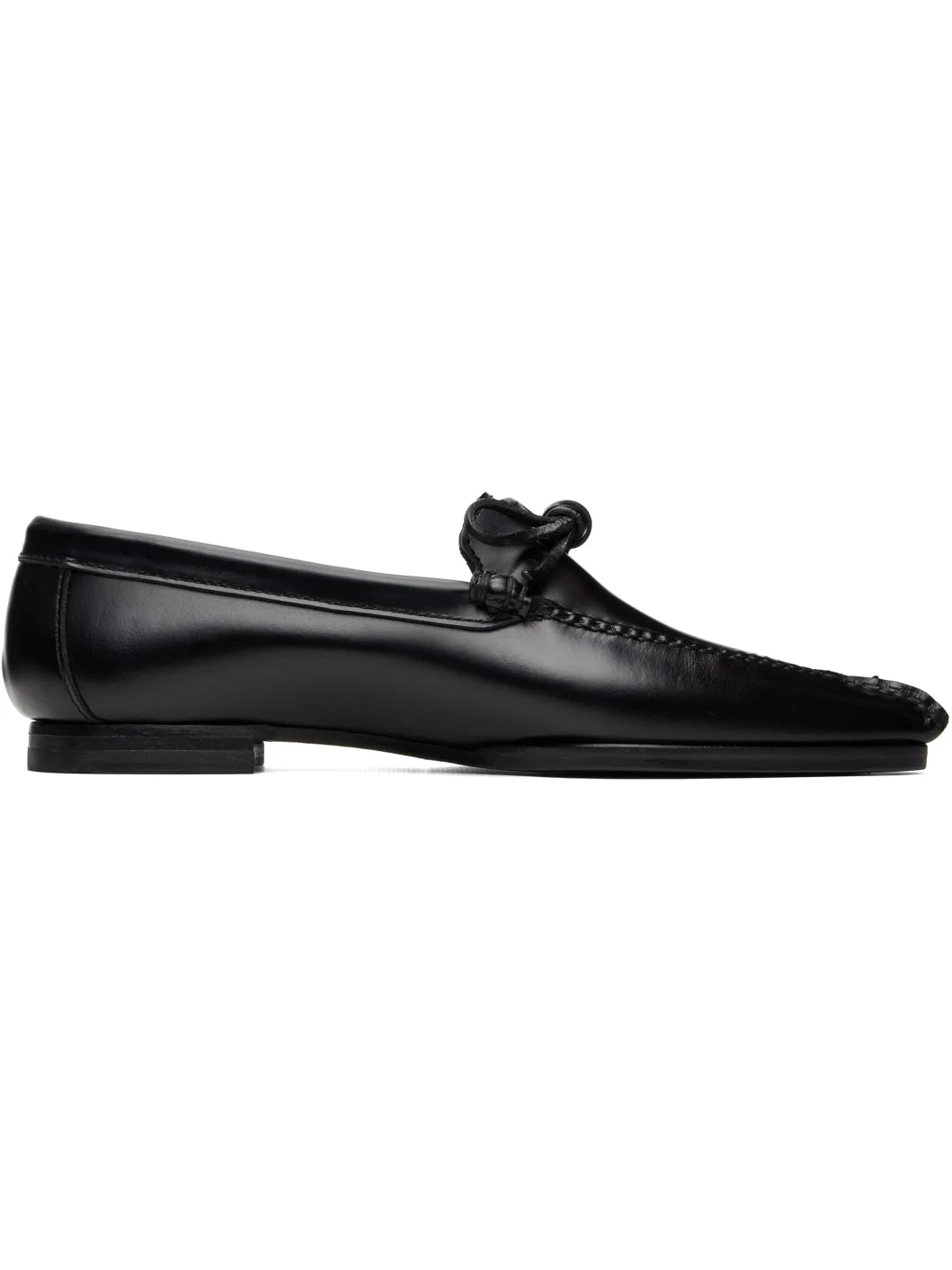 Black Aresta Pointy Loafers - 1