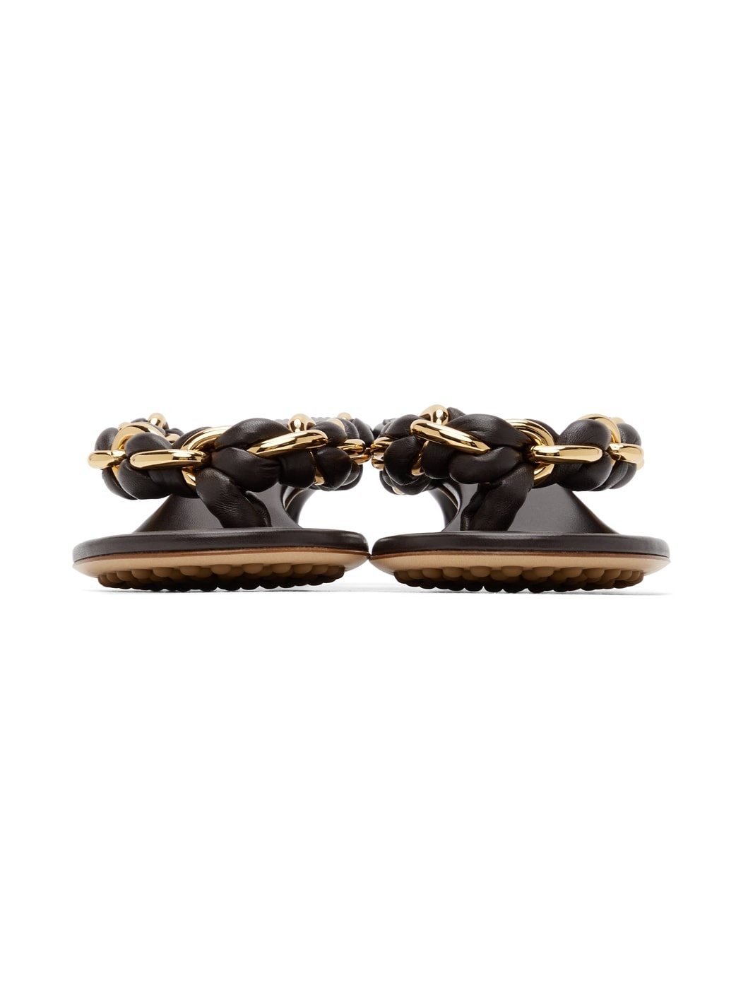 Brown Chain Dot Sandals - 2