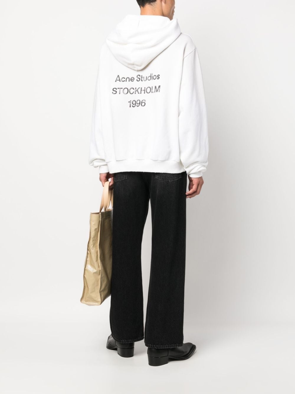 logo-print drop-shoulder hoodie - 2