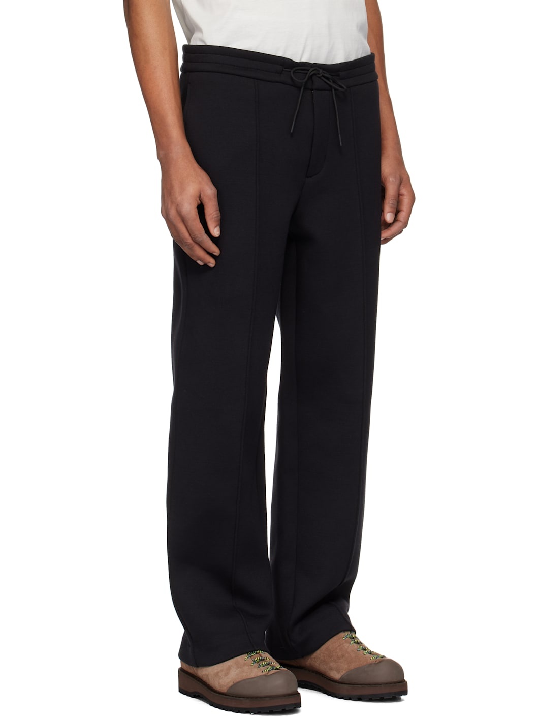 Black Logo Patch Cotton & Neoprene Sweatpants - 2