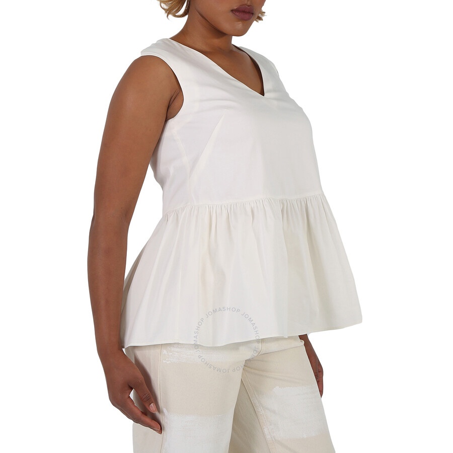 Max Mara Weekend Ladies Nebbie White Peplum Blouse - 3