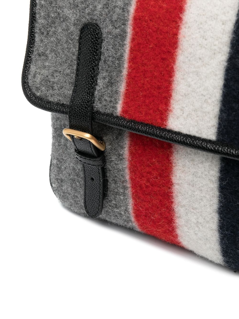 striped felt messenger bag - 4