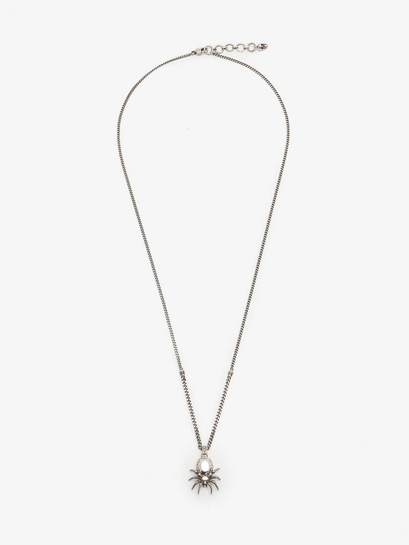 Men's Spider Necklace in Antique Silver - 1