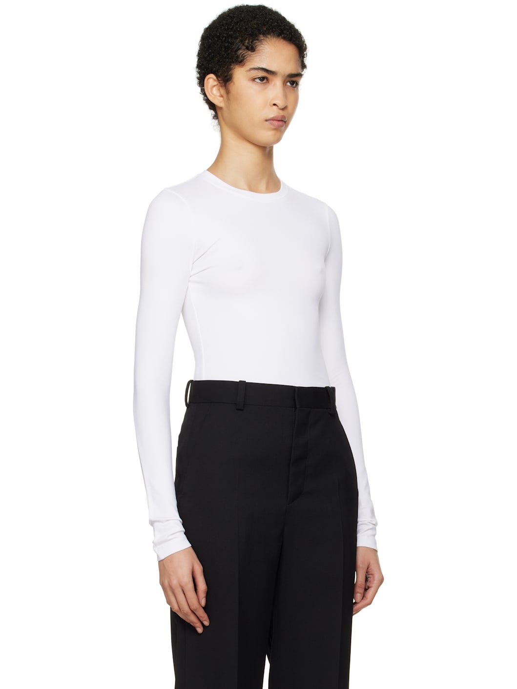 White Opaque Long Sleeve T-shirt - 2