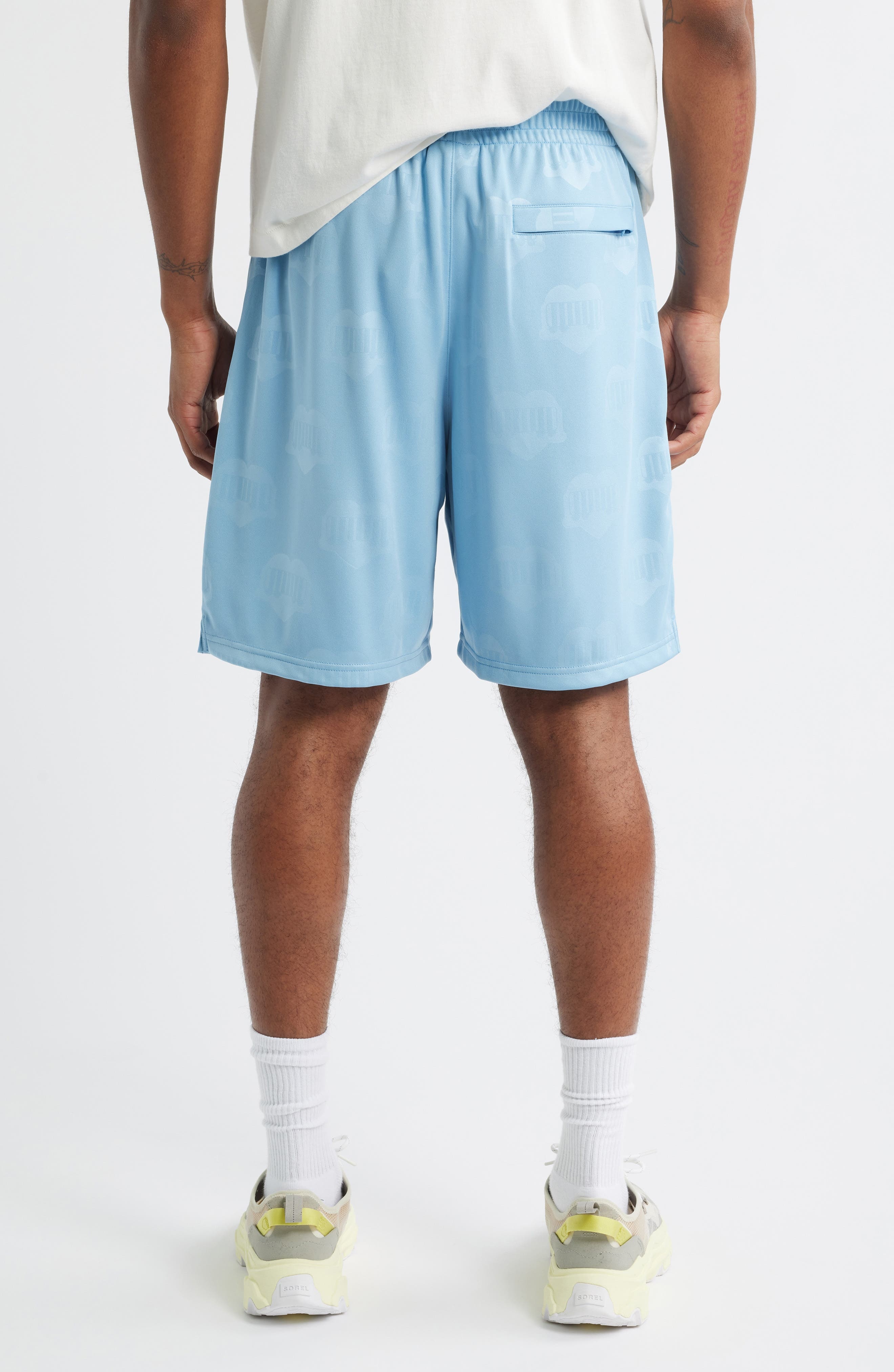 Carhartt Work In Progress Hartts Jacquard Football Shorts in Heart Train Jacquard Bluebird at Nordst - 2