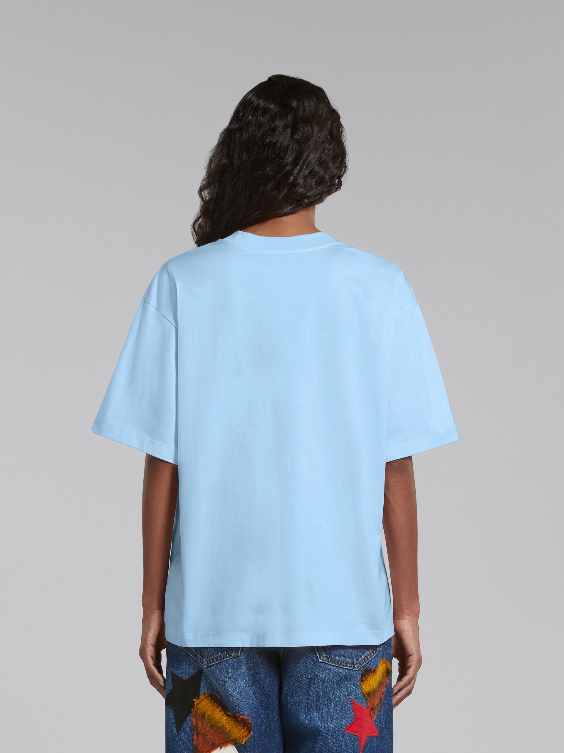 LIGHT BLUE T-SHIRT WITH MARNI PRINT - 3