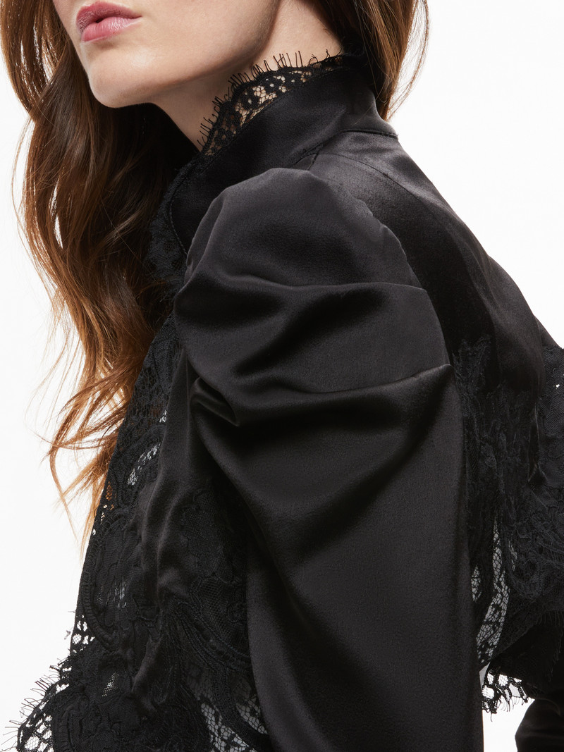 THOMASINA PUFF SLEEVE LACE CROPPED JACKET 5