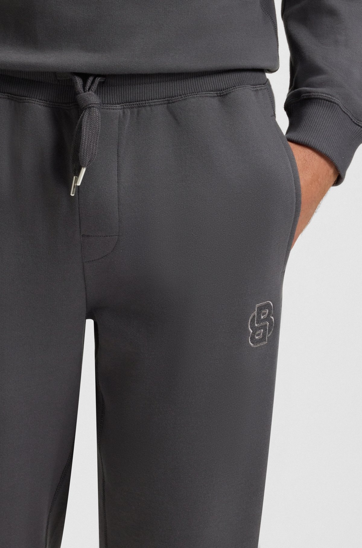 COTTON-TERRY TRACKSUIT BOTTOMS WITH DOUBLE B MONOGRAM - 5