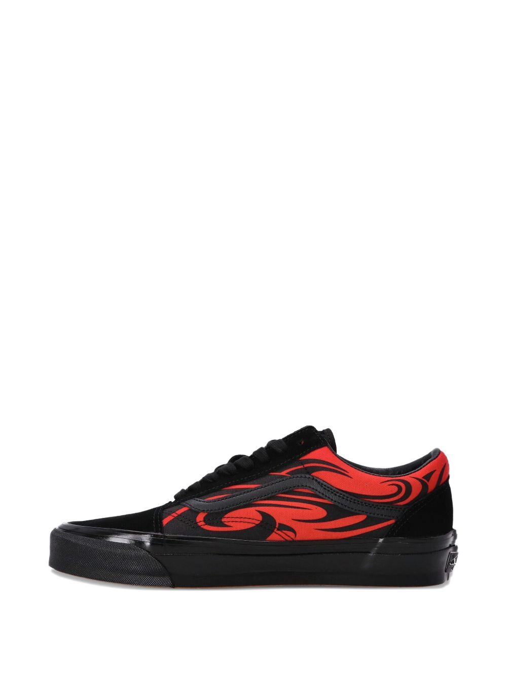 flame-embellished low-top sneakers - 5