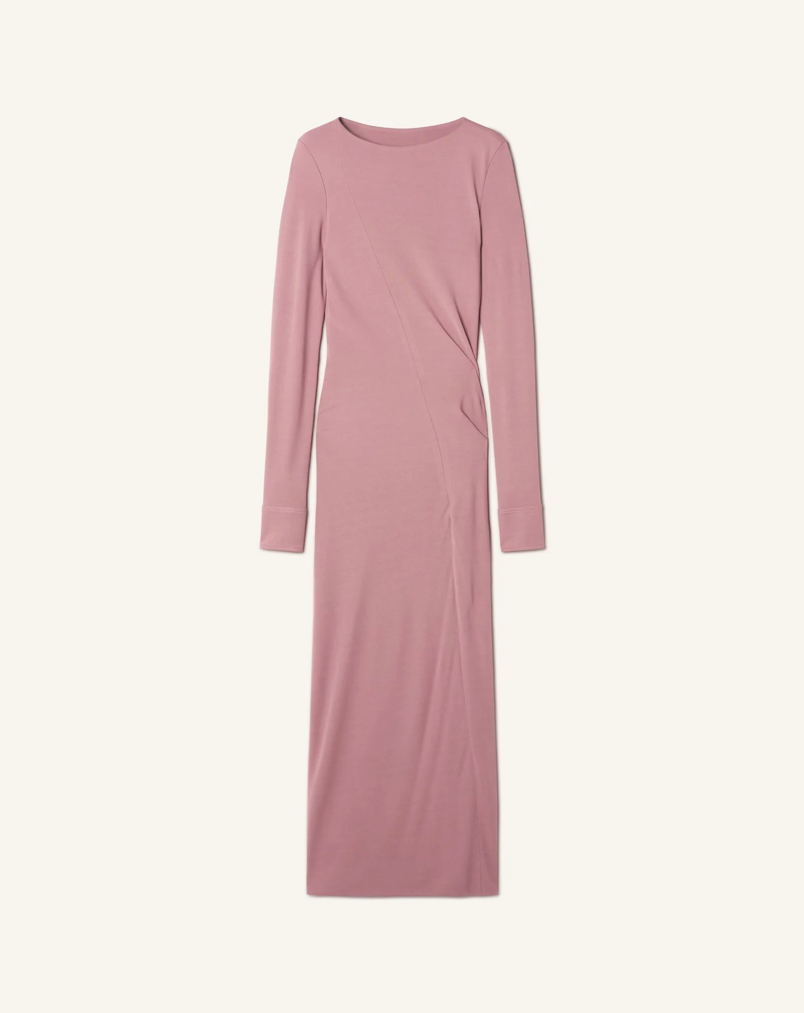 LONG DRAPED DRESS IN CREPE JERSEY - 1